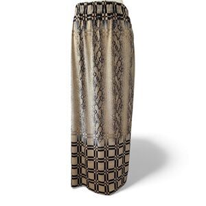 Mlle Gabrielle Tan Black Print Travel Knit Skirt Women's Size 3x Business Casual